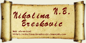 Nikolina Brešković vizit kartica